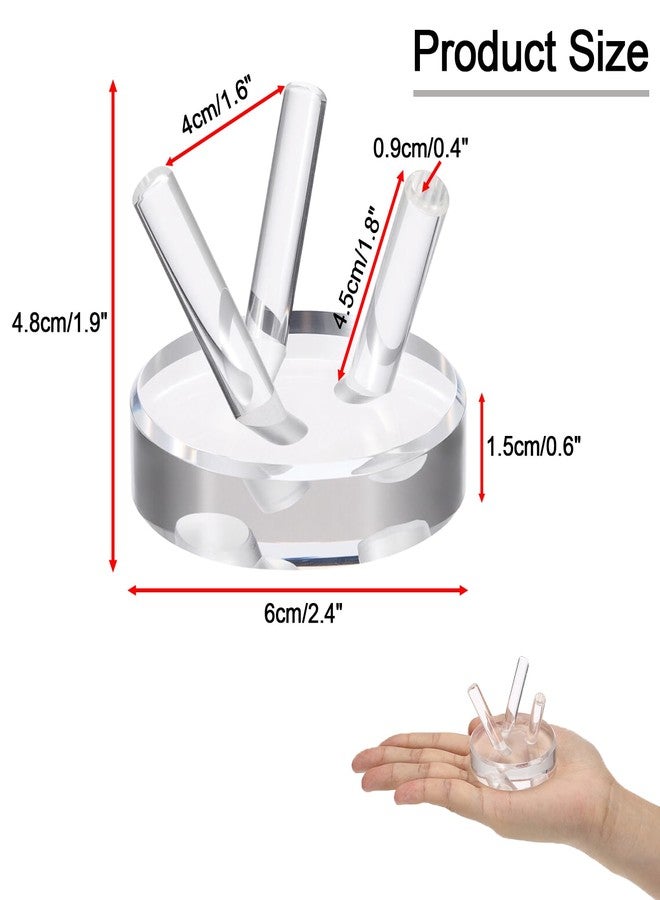 GUSHBIN Acrylic Display Stand Softball Display Pedestal Sphere Holder for Baseball Tennis Golf Crystal Ball Clear Collecter Rock Display Stand with Round Base, Medium - Image 3